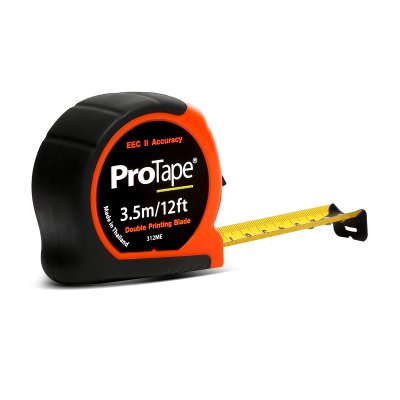 ตลับเมตร 3.5ม./12ฟุต หุ้มยางส้ม/ดำ PROTAPE รุ่น 0-312ME