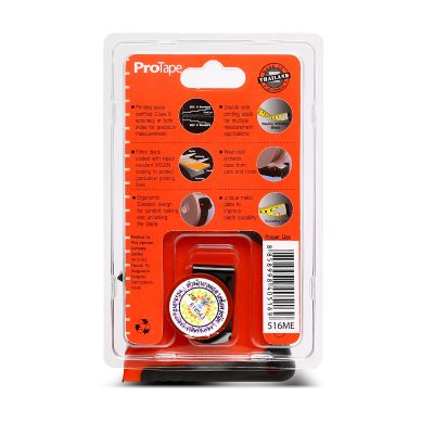 ตลับเมตร 5ม./16ฟุต หุ้มยางส้ม/ดำ PROTAPE รุ่น 0-516ME