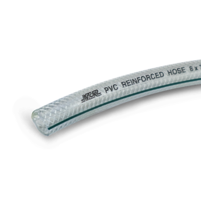 สาย PVC มีเชือก : ใส/เรียบ PVC Transparent Reinforced Hose ม้วน 100 เมตร