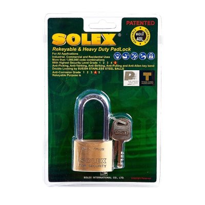 แม่กุญแจคล้องคอยาว SOLEX รุ่น MACH II L (40MM./45MM./55MM.)