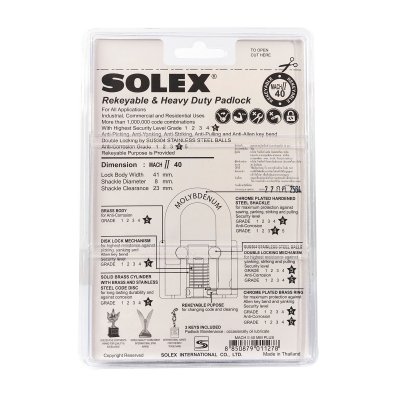 แม่กุญแจสายยู SOLEX รุ่น MACH II (40MM./45MM./50MM.)