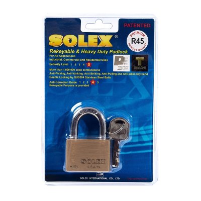 กุญแจคล้อง SOLEX รุ่น R45 PREMIUM ตั้งกุญแจใหม่ได้