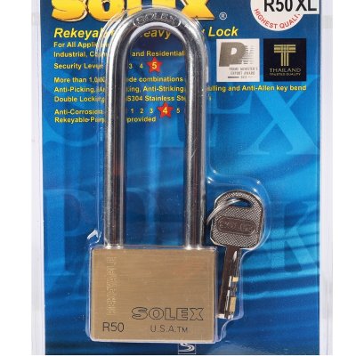 กุญแจคล้องทองเหลือง SOLEX รุ่น R50 XL PREMIUM