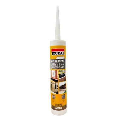ยาแนวซิลิโคนชนิดมีกรด SOUDAL 270 กรัม (สีดำ/สีใส) รุ่น GP