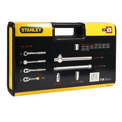 ชุดลูกบ็อก 1/2" STANLEY 12 เหลี่ยม 26 ชิ้น รุ่น 86-477