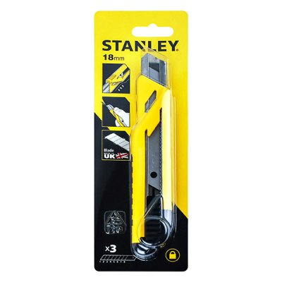 คัตเตอร์ Stanley 18 มม. #10-266 ด้ามทีพีอาร์ผสมยาง แบบออโต้ล็อค รุ่น Professional