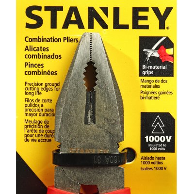 คีมปากตรง/จิ้งจก หุ้มฉนวน STANLEY รุ่น 84-000 (165 มม./185 มม./200 มม.)