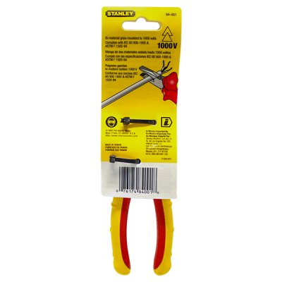 คีมปากตรงหุ้มฉนวนกันไฟฟ้า Stanley 7″ #84-001