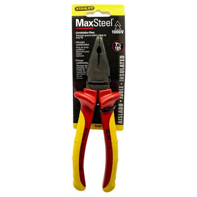 คีมปากตรงหุ้มฉนวนกันไฟฟ้า Stanley 7″ #84-001