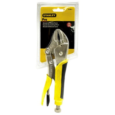 คีมล็อคปากงอ Stanley 10″ #84-369 ด้ามหุ้มยาง