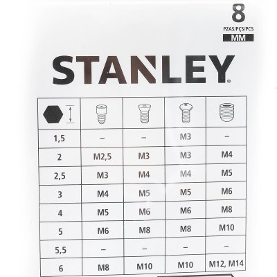 ชุดประแจหกเหลี่ยม 8 ชิ้น STANLEY รุ่น 69-251