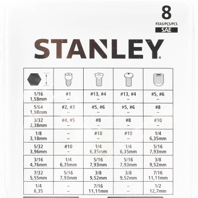 ชุดประแจหกเหลี่ยมก้านสั้น 8 ชิ้น STANLEY รุ่น 69-252-22
