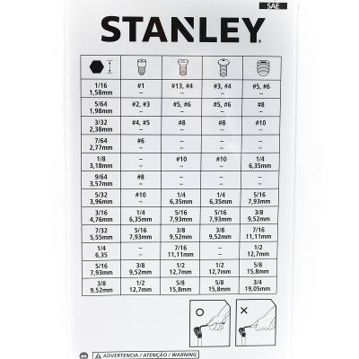 ชุดประแจหกเหลี่ยมหัวบอล 12 ชิ้น 1/16-3/8" STANLEY รุ่น 69-257