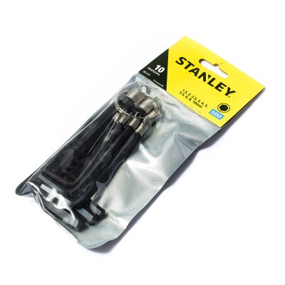 ชุดประแจหกเหลี่ยมแบบเข้าห่วง 10 ชิ้น STANLEY รุ่น 69-213 (1.5-10มม.)
