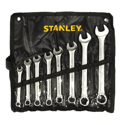 ชุดประแจแหวนข้างฯ STANLEY 8ชิ้น 9-19มม ซองผ้า รุ่น CWB
