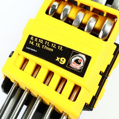 ชุดประแจแหวนข้างฯ STANLEY 9ชิ้น 8-17มม แพคPVC รุ่น CWB