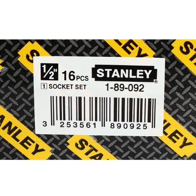 ชุดลูกบ็อก 12 เหลี่ยม STANLEY 1/2 นิ้ว 16 ชิ้น (8-24 มม.) รุ่น 89-092