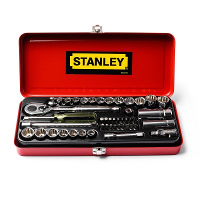 ชุดลูกบ็อก 12 เหลี่ยม STANLEY 3/8 นิ้ว 46 ชิ้น (นิ้ว/มม.) รุ่น 89-516
