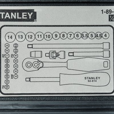 ชุดลูกบ็อก 6 เหลี่ยม STANLEY 1/4 นิ้ว 35 ชิ้น (4-14 มม.) รุ่น 89-033