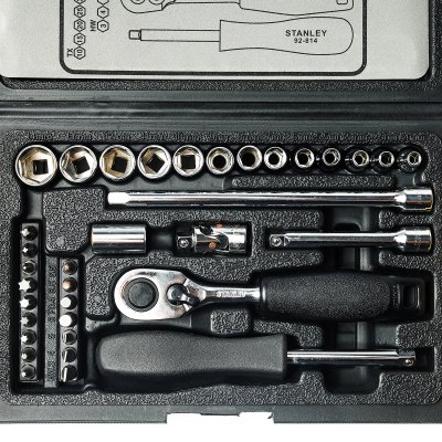 ชุดลูกบ็อก 6 เหลี่ยม STANLEY 1/4 นิ้ว 35 ชิ้น (4-14 มม.) รุ่น 89-033