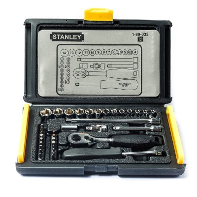 ชุดลูกบ็อก 6 เหลี่ยม STANLEY 1/4 นิ้ว 35 ชิ้น (4-14 มม.) รุ่น 89-033