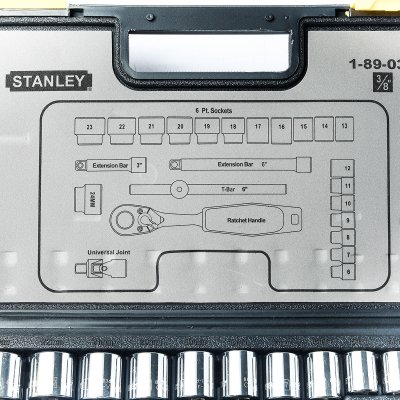 ชุดลูกบ็อก 6 เหลี่ยม STANLEY 3/8 นิ้ว 24 ชิ้น รุ่น 89-035