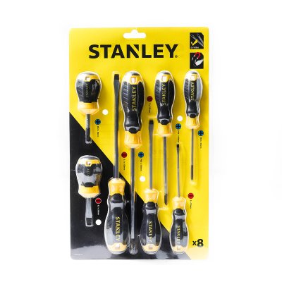 ชุดไขควง 8 ชิ้น ปากแบน-ปากแฉก แผงแขวน STANLEY รุ่น STMT66673