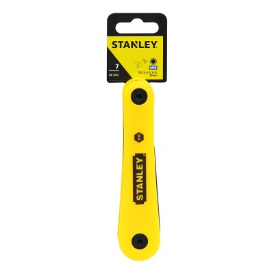ประแจหกเหลี่ยม Stanley 7 ตัว/ชุด(มิล) พับได้ รุ่น 69-262