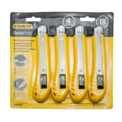 มีดคัตเตอร์ STANLEY 18มม. (แพ็ค 4 ชิ้น) รุ่น 71-797