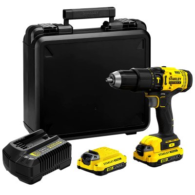 สว่านกระแทกไร้สาย Stanley 20V แบตเตอรี่ 2.0Ah พร้อมชุดดอกสว่าน 100 ชิ้น รุ่น SCD711D2KA-B1