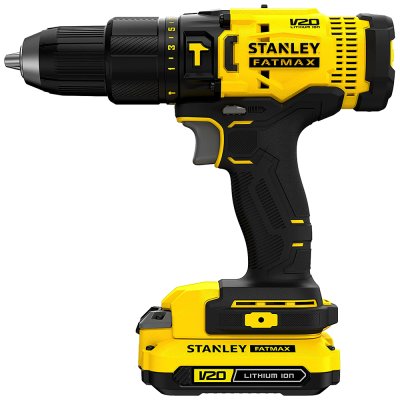 สว่านกระแทกไร้สาย Stanley 20V แบตเตอรี่ 2.0Ah พร้อมชุดดอกสว่าน 100 ชิ้น รุ่น SCD711D2KA-B1