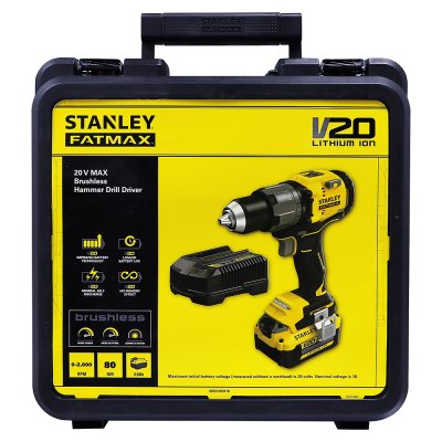 สว่านกระแทกไร้สาย พร้อมแบตเตอรี่ Stanley 4Ah 1 ก้อน รุ่น SBD726M1K-B1