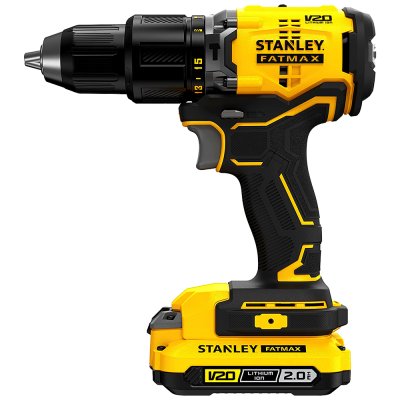 สว่านกระแทกไร้สาย ไร้แปรงถ่าน Stanley 20V แบตเตอรี่ 2.0Ah พร้อมชุดดอกสว่าน 100 ชิ้น รุ่น SBD715D2KA-B1