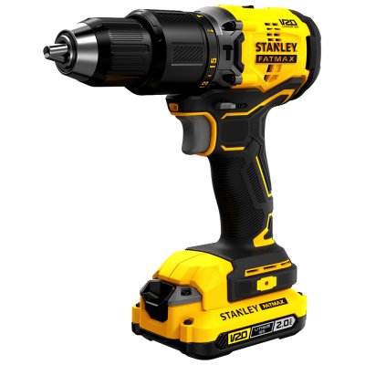 สว่านกระแทกไร้สาย ไร้แปรงถ่าน Stanley 20V แบตเตอรี่ 2.0Ah พร้อมชุดดอกสว่าน 100 ชิ้น รุ่น SBD715D2KA-B1