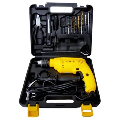 สว่านเจาะกระแทกไฟฟ้า Stanley 600W 13 MM. พร้อมเครื่องมือช่าง รุ่น SDH600KV-B1