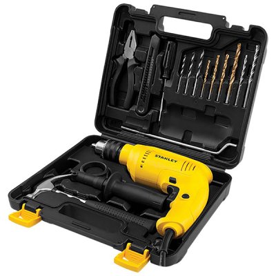 สว่านเจาะกระแทกไฟฟ้า Stanley 600W 13 MM. พร้อมเครื่องมือช่าง รุ่น SDH600KV-B1