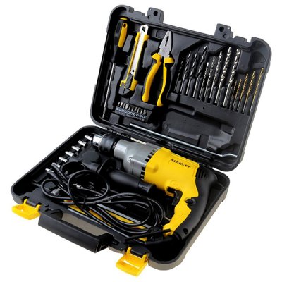 สว่านเจาะกระแทกไฟฟ้า Stanley 800W 13 MM. พร้อมเครื่องมือช่าง รุ่น STDH7213V-B1