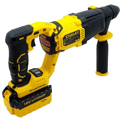 สว่านโรตารี่ไร้สาย Stanley SDS+ ไร้แปรงถ่าน 18V เบตเตอรรี่ 4.0 Ah รุ่น SBR20M2K-B1