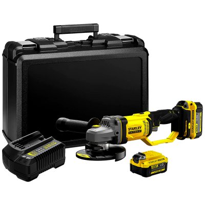 เครื่องเจียรไร้สาย Stanley 100 MM. แบตเตอรี่ 4.0Ah รุ่น SCG400M2K-B1