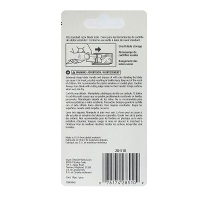 ใบมีดเครื่องขูด STANLEY แพ็ค 10 ใบ รุ่น 28-510