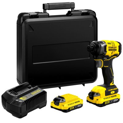 ไขควงกระแทกไร้สาย ไร้แปรงถ่าน Stanley 20V แบบเตอรี่ 2.0Ah รุ่น SBI810D2K-B1