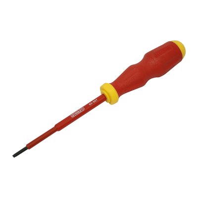 ไขควงหุ้มฉนวนกันไฟฟ้า ปากแบน #65-967 Stanley 4.0 100 MM.