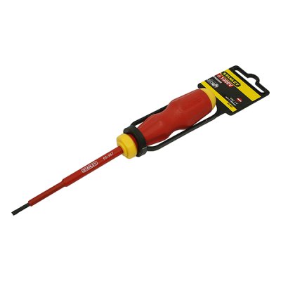 ไขควงหุ้มฉนวนกันไฟฟ้า ปากแบน #65-967 Stanley 4.0 100 MM.
