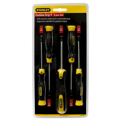 ไขควงแม่เหล็ก แบบหัวจีบ Stanley 5 ชิ้น/ชุด T5, T6, T8, T10, T15 80 MM. #65-155