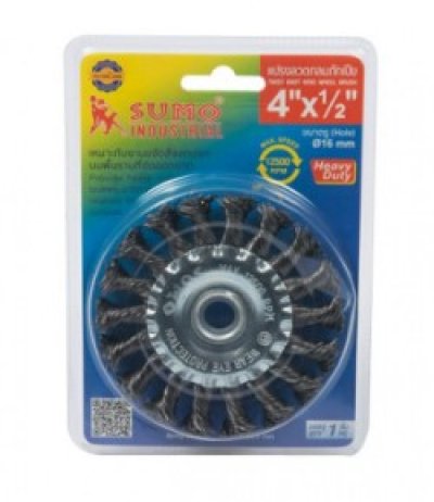 แปรงลวดกลมถักเปีย 4"x1/2"-16mm SUMO