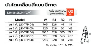 บันไดเหล็กเคลือบสี 2ทาง LD-PP2