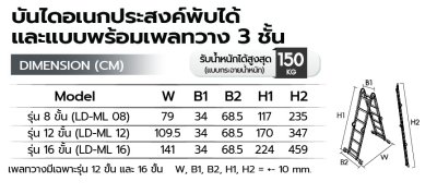 บันไดอเนกประสงค์พับได้ รุ่น LD-ML
