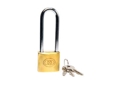 TRI CIRCLE กุญแจทองเหลืองระบบสปริง ตราสามห่วง (คอยาว)