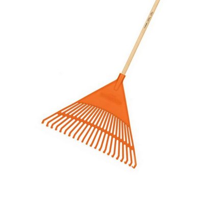 คราดพลาสติก 22 ซี่ ด้ามไม้ 48 นิ้ว TRUPER รุ่น 19786
