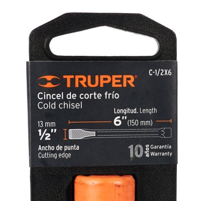เหล็กสกัดปากแบน TRUPER รุ่น T441-12115 ยาว 6 นิ้ว (1/2, 3/8, 3/4, 5/16 นิ้ว)